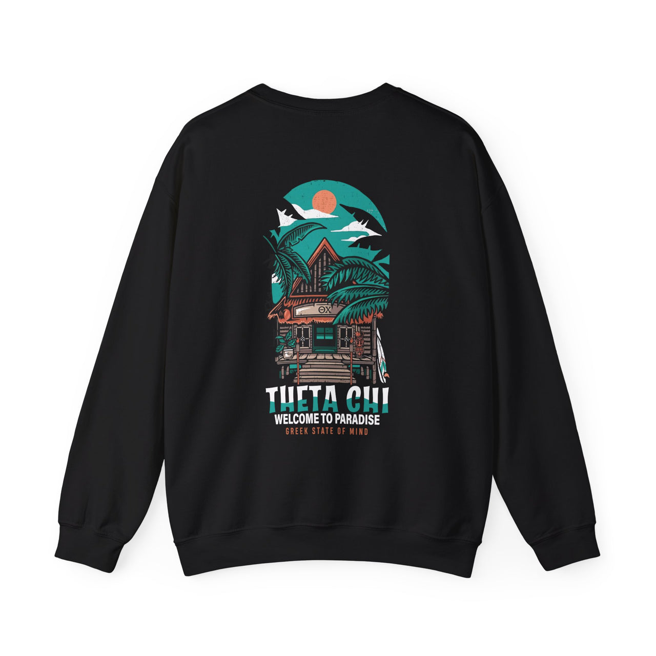 Theta Chi Graphic Crewneck Sweatshirt | Welcome to Paradise