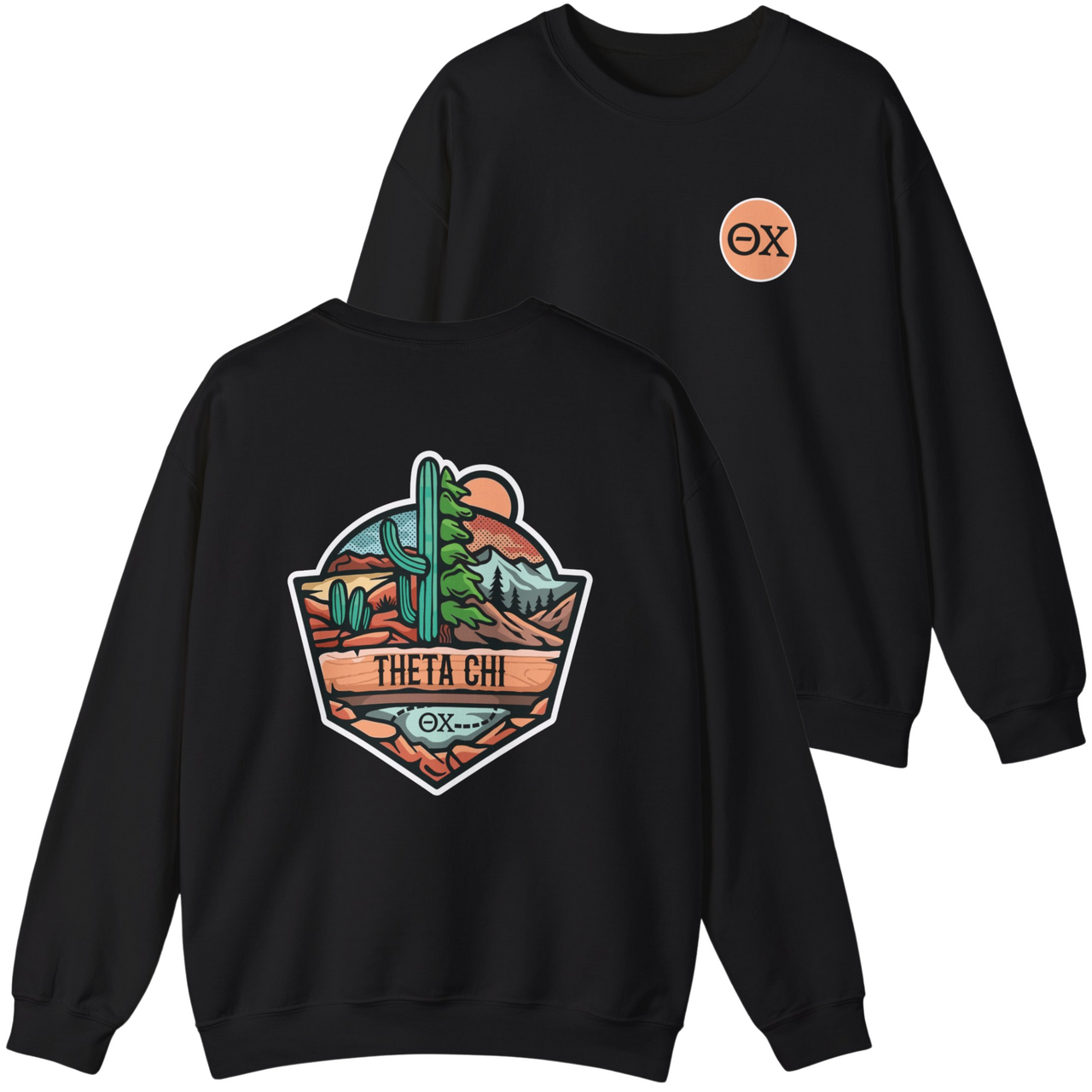 Theta Chi Graphic Crewneck Sweatshirt | Desert Mountains