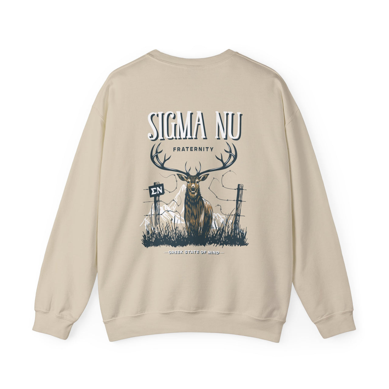 Sigma Nu Graphic Crewneck Sweatshirt | Big Buck