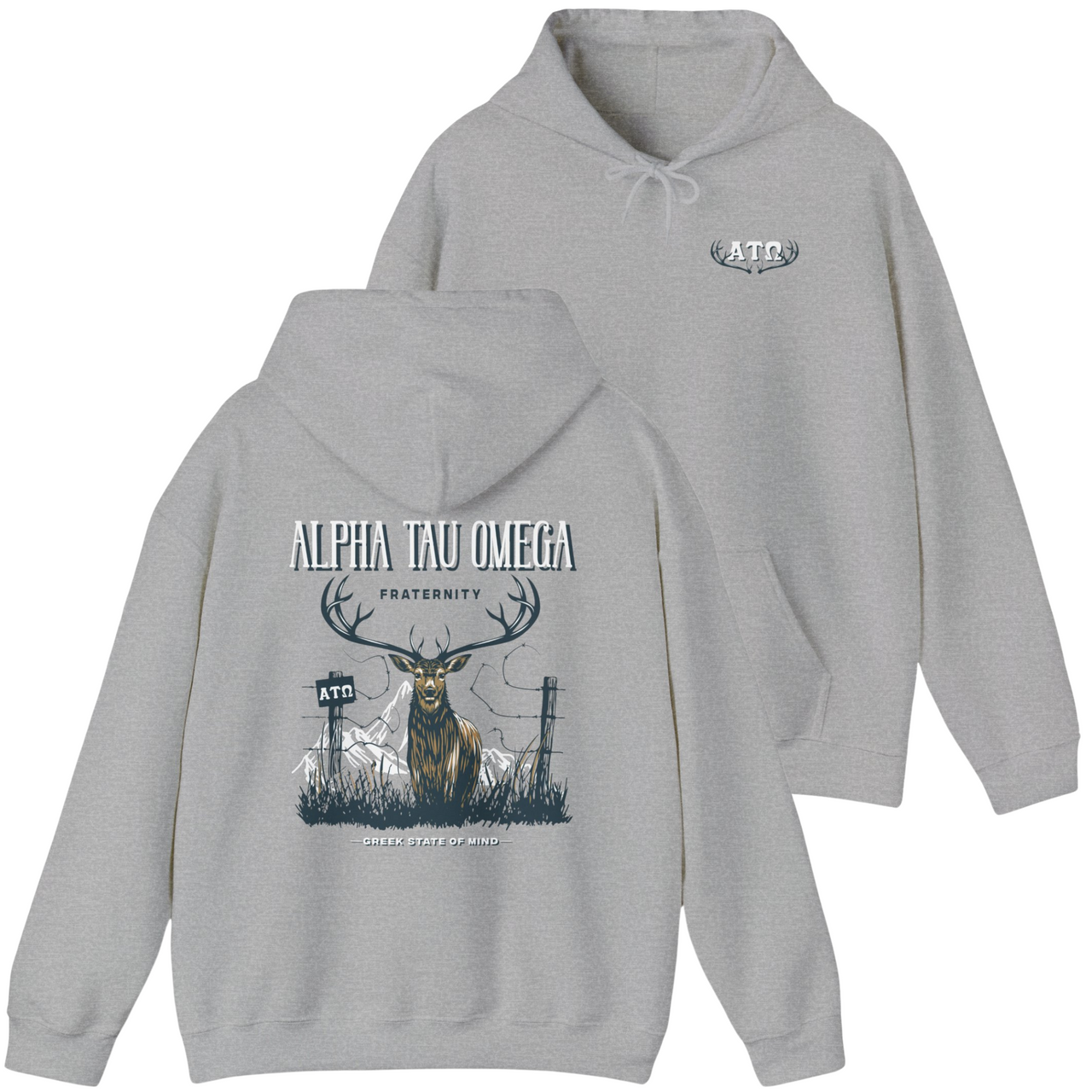 Alpha Tau Omega Graphic Hoodie | Big Buck