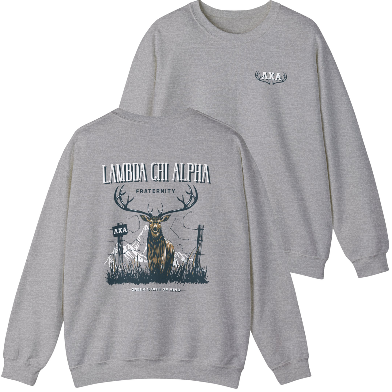 Lambda Chi Alpha Graphic Crewneck Sweatshirt | Big Buck