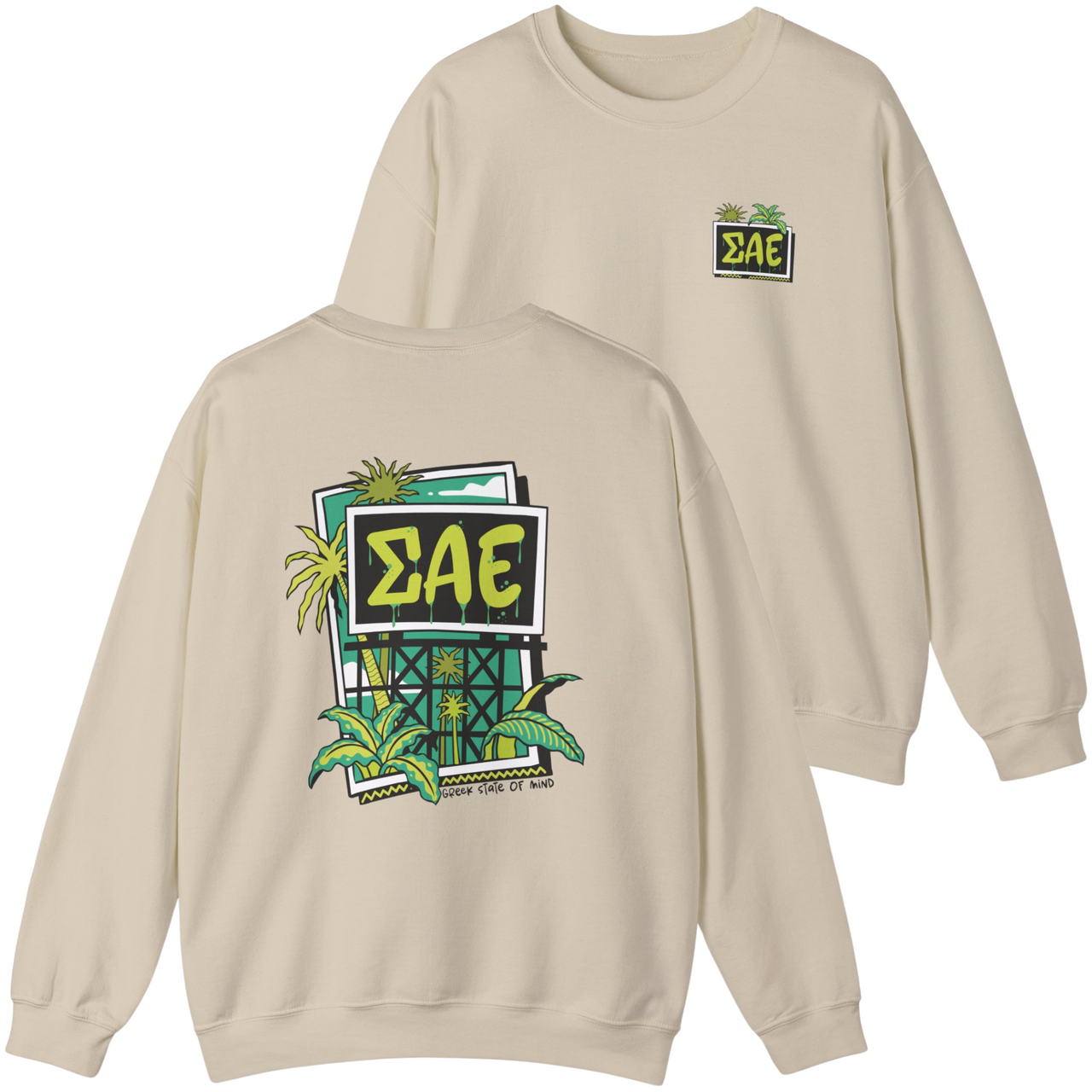 Sigma Alpha Epsilon Graphic Crewneck Sweatshirt | Tropical Billboard