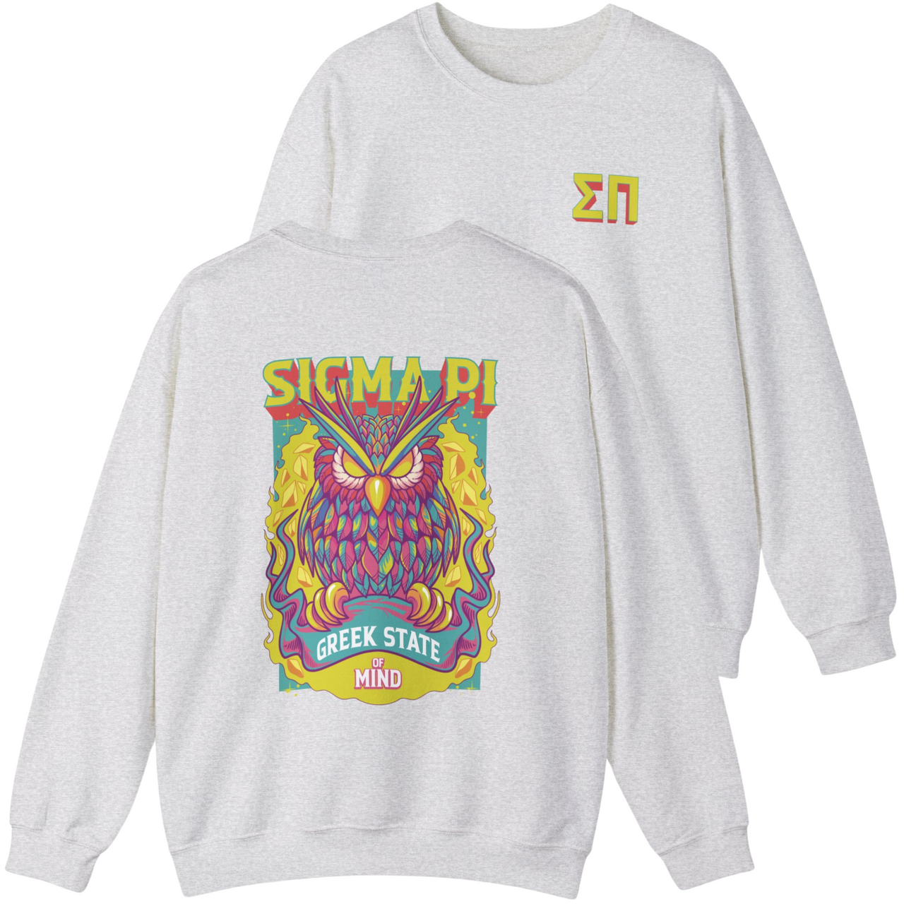 Sigma Pi Graphic Crewneck Sweatshirt | Woodstock Owl