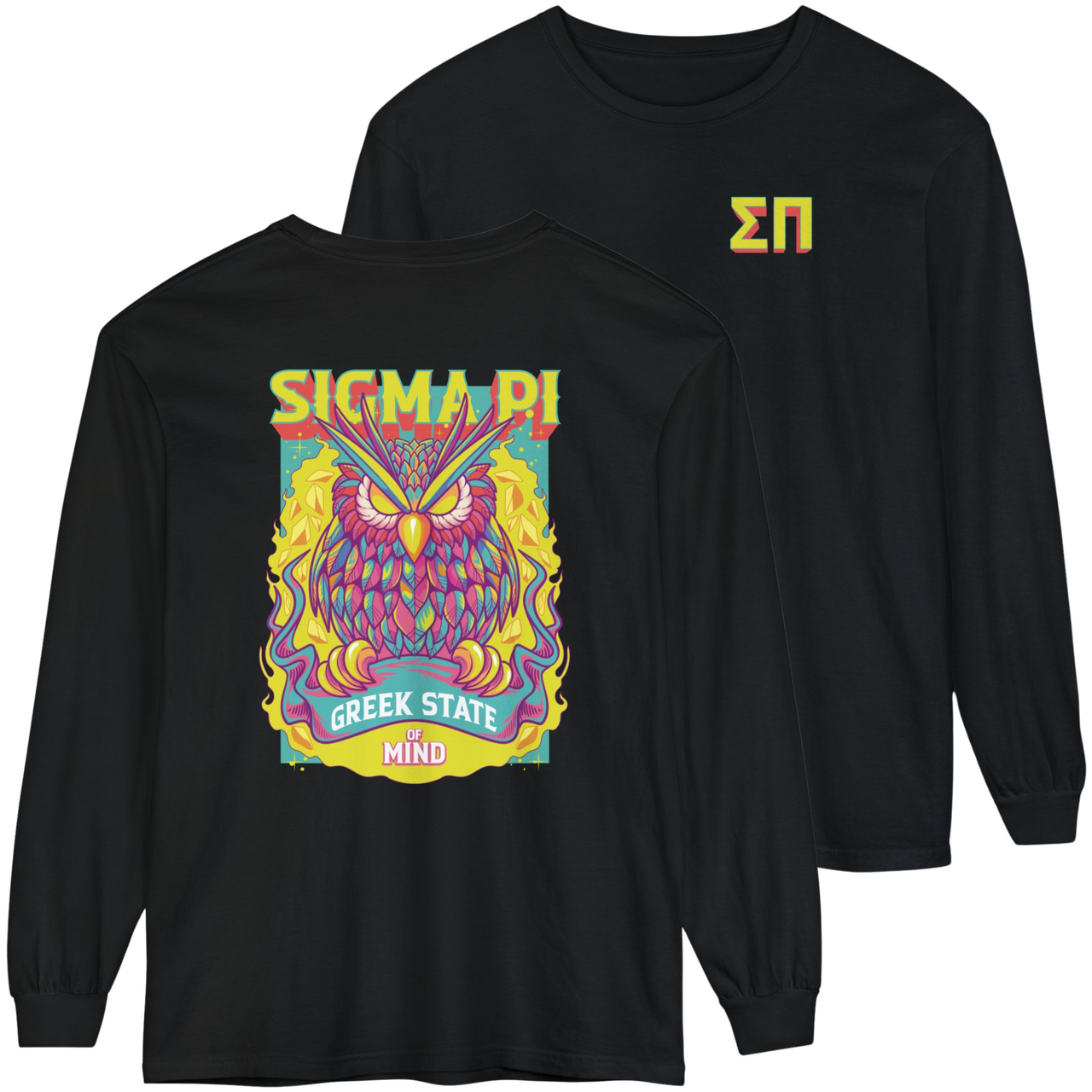 Sigma Pi Graphic Long Sleeve | Woodstock Owl