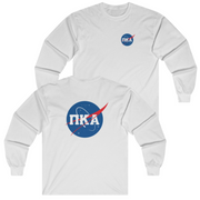 White Pi Kappa Alpha Graphic Long Sleeve | Nasa 2.0 | Pi kappa alpha fraternity shirt
