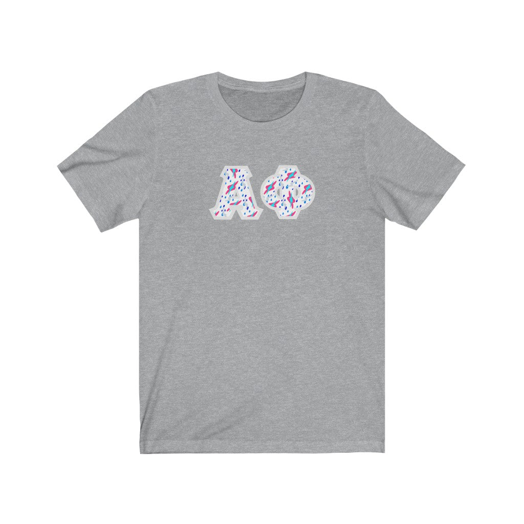 Alpha Phi Printed Letters | Bayside White T-Shirt