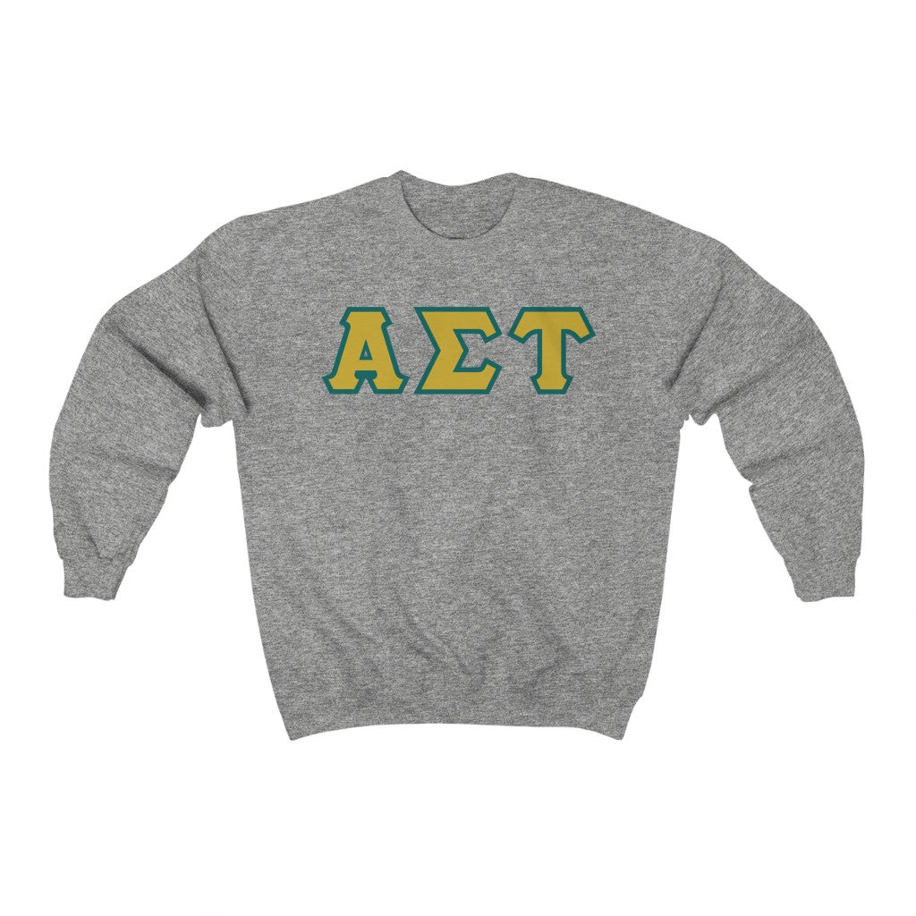 AST Printed Letters | Gold with Emerald Border Crewnecks