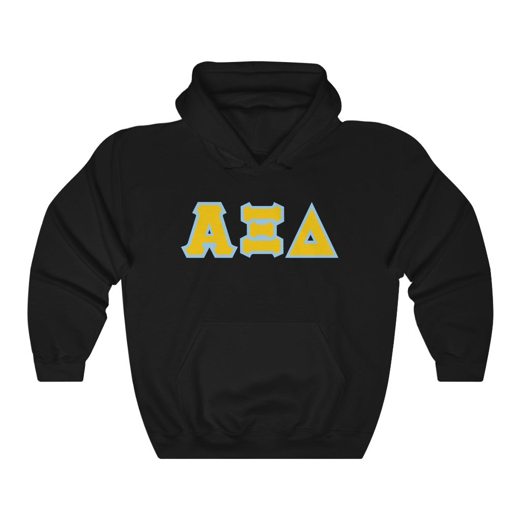 AXiD Print Letters | Gold with Griffin Blue Border Hoodie