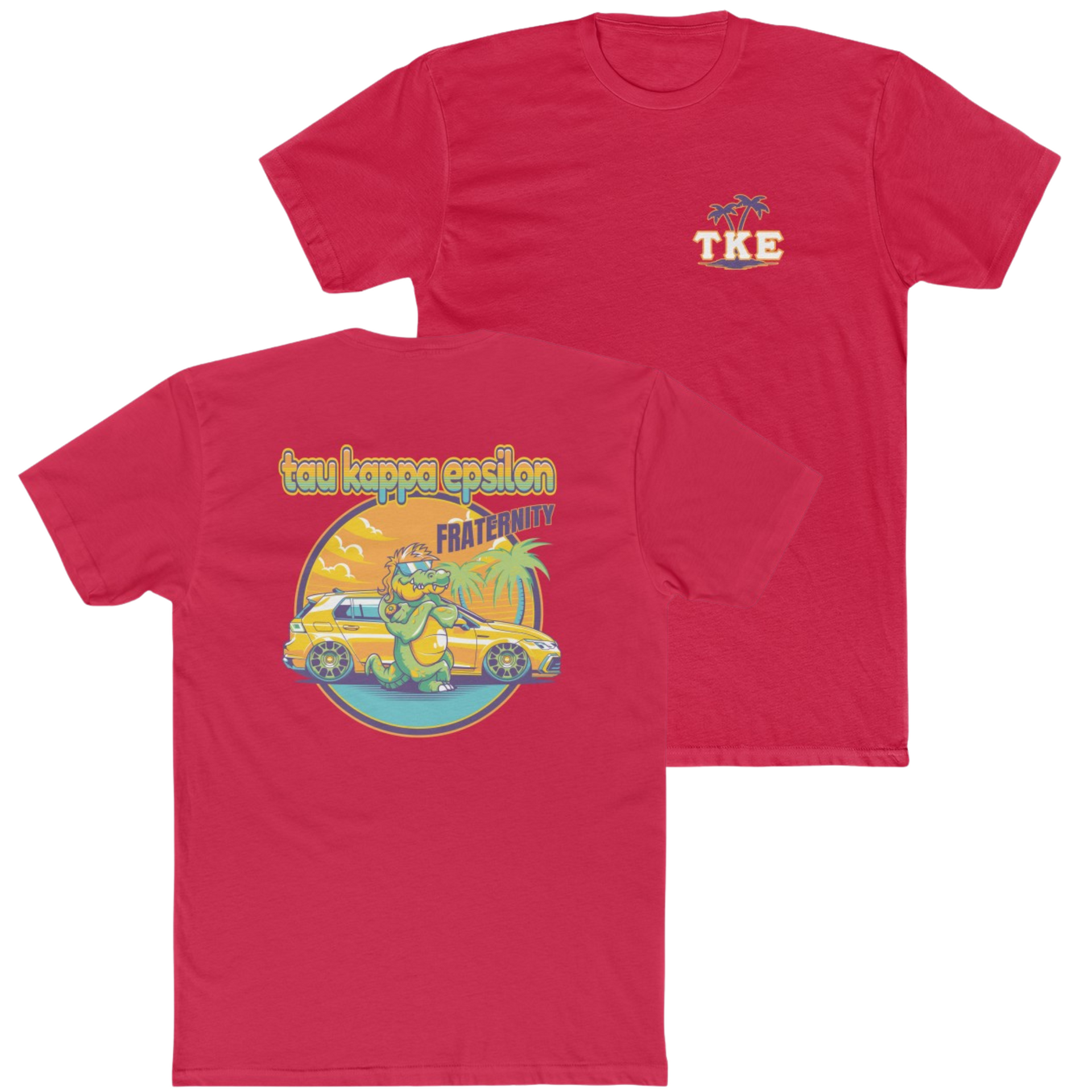 Red Tau Kappa Epsilon Graphic T-Shirt | Cool Croc | TKE Clothing and Merchandise