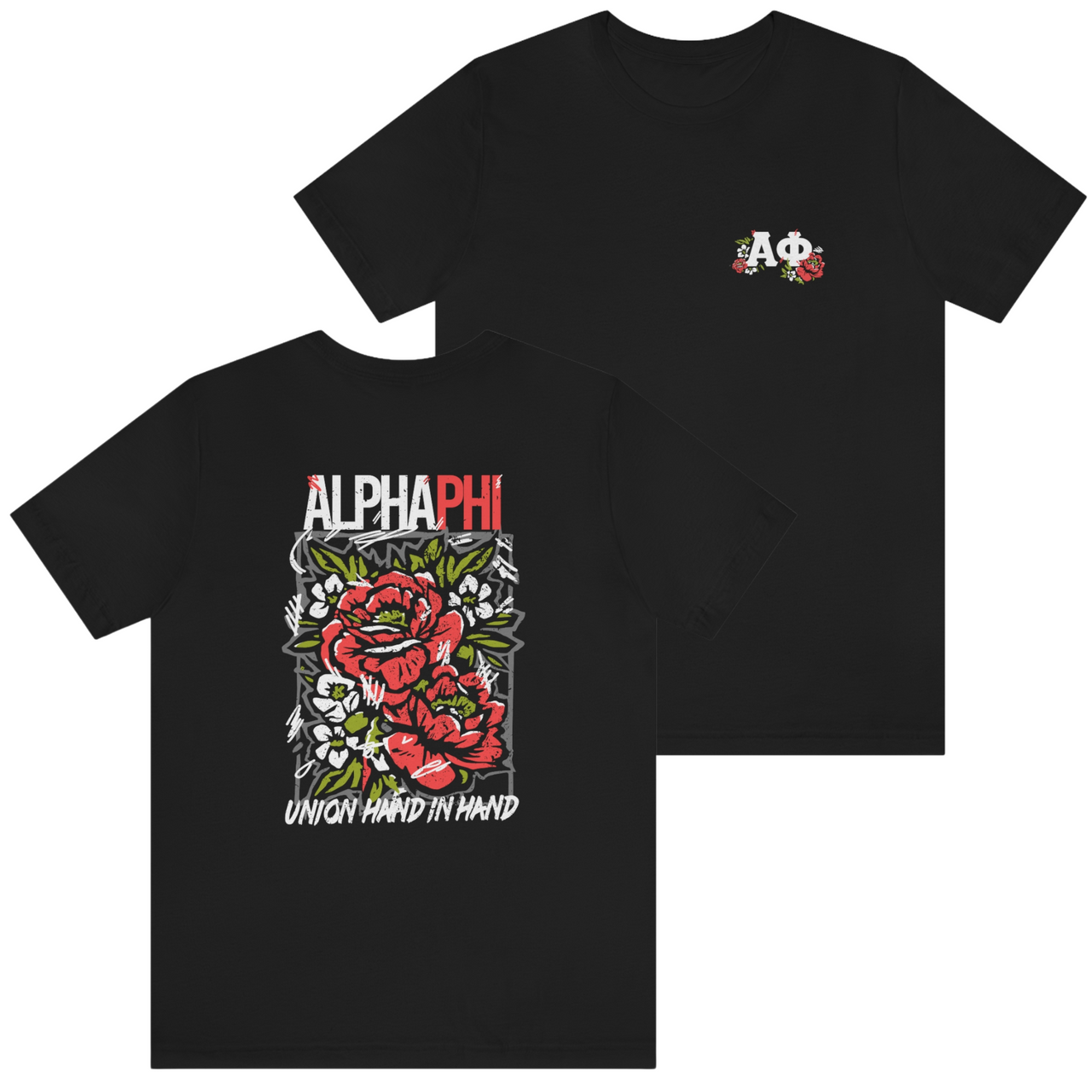 Alpha Phi Graphic T-Shirt | Grunge Roses