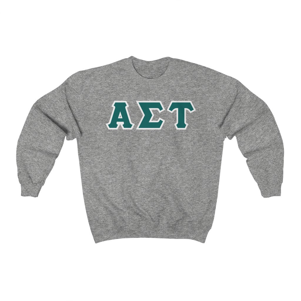 AST Printed Letters | Emerald with White Border Crewnecks