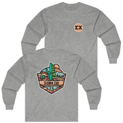 Grey Sigma Chi Graphic Long Sleeve T-Shirt | Desert Mountains | Sigma Chi Fraternity Apparel