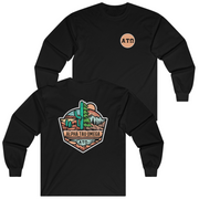 black Alpha Tau Omega Graphic Long Sleeve T-Shirt | Desert Mountains | Alpha Tau Omega Fraternity Merch 