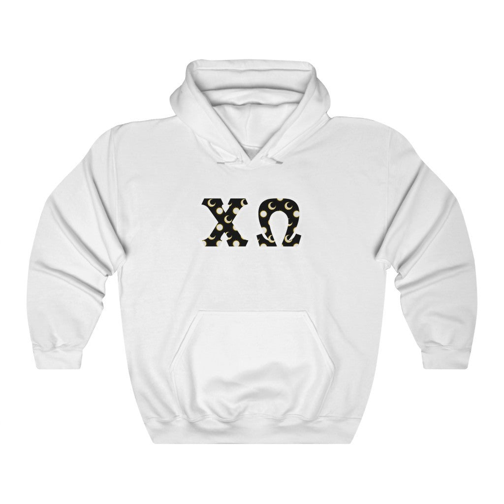 Chi Omega Printed Letters | Sun and Moon Hoodie