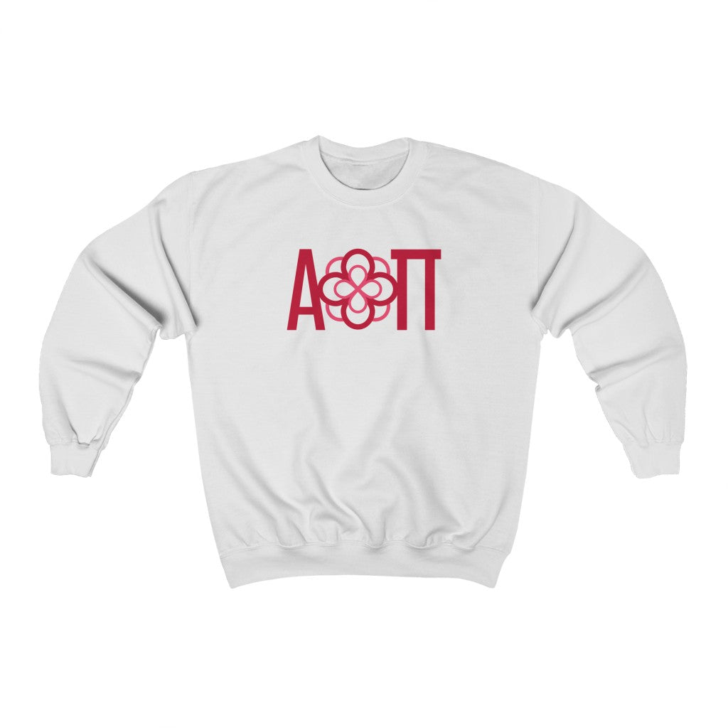 Alpha Omicron Pi Graphic Crewneck Sweatshirt | Infinity Rose Letters