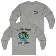 Grey Pi Kappa Alpha Graphic Long Sleeve T-Shirt | Gone Fishing | Pi kappa alpha fraternity shirt  