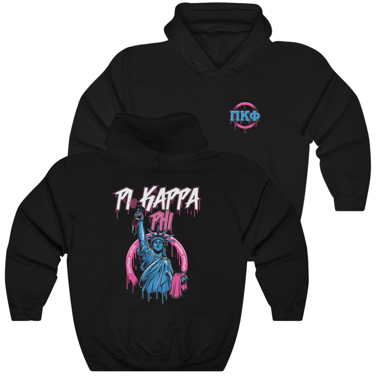 Black Pi Kappa Phi Graphic Hoodie | Liberty Rebel | Pi Kappa Phi Apparel and Merchandise  