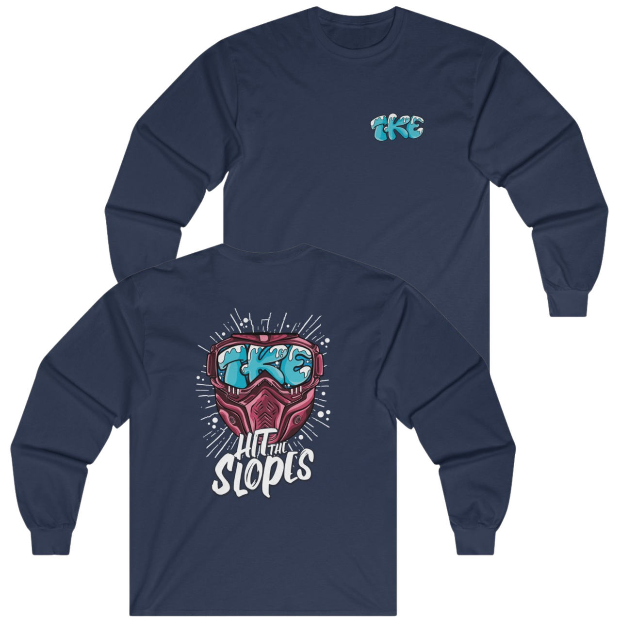 Navy Tau Kappa Epsilon Graphic Long Sleeve T-Shirt | Hit the Slopes | TKE Clothing and Merchandise