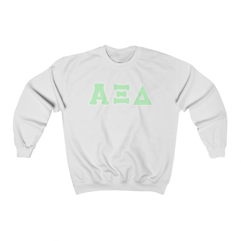 AXiD Printed Letters | Mint and White Border Crewneck