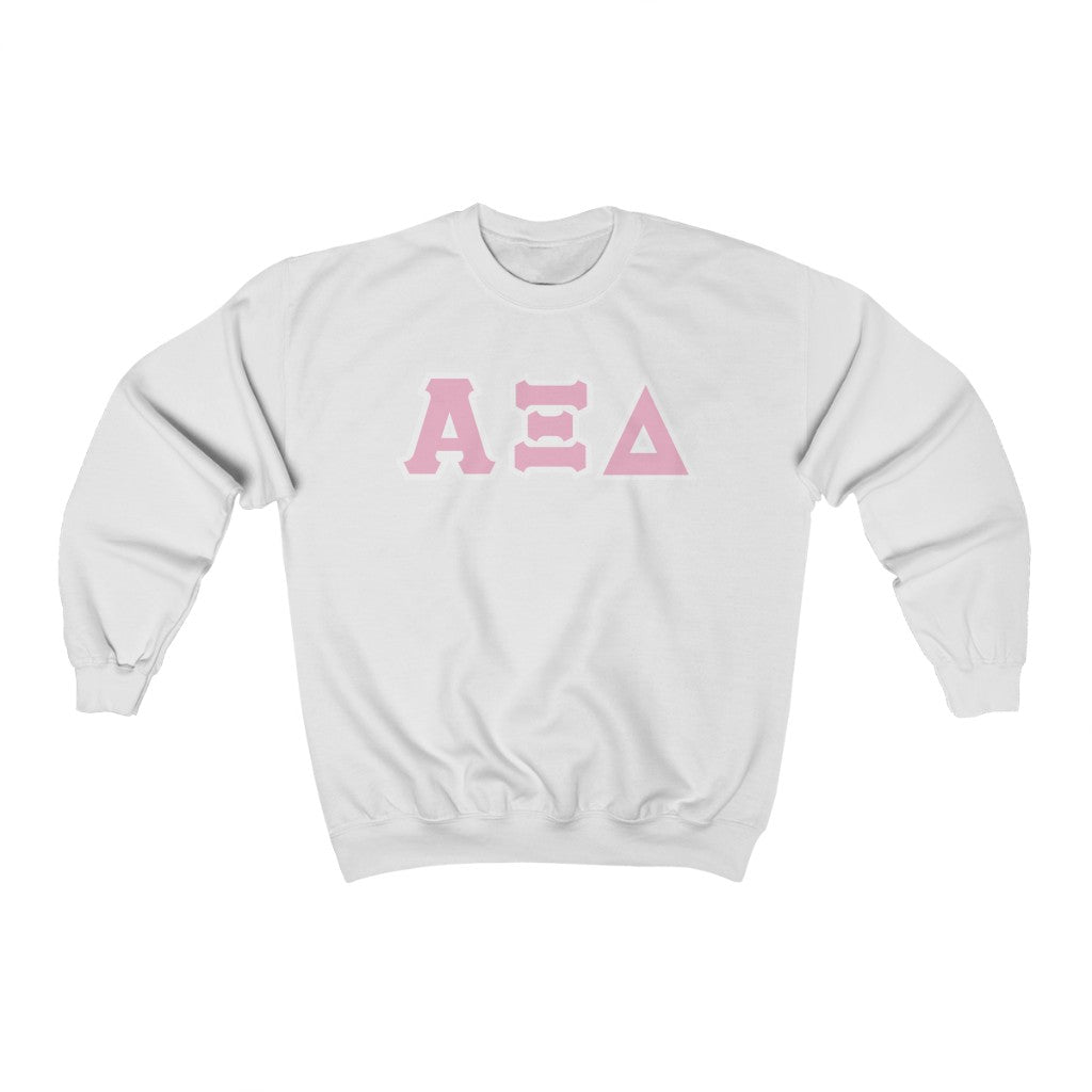 AXiD Printed Letters | Pink Rose with White Border Crewneck