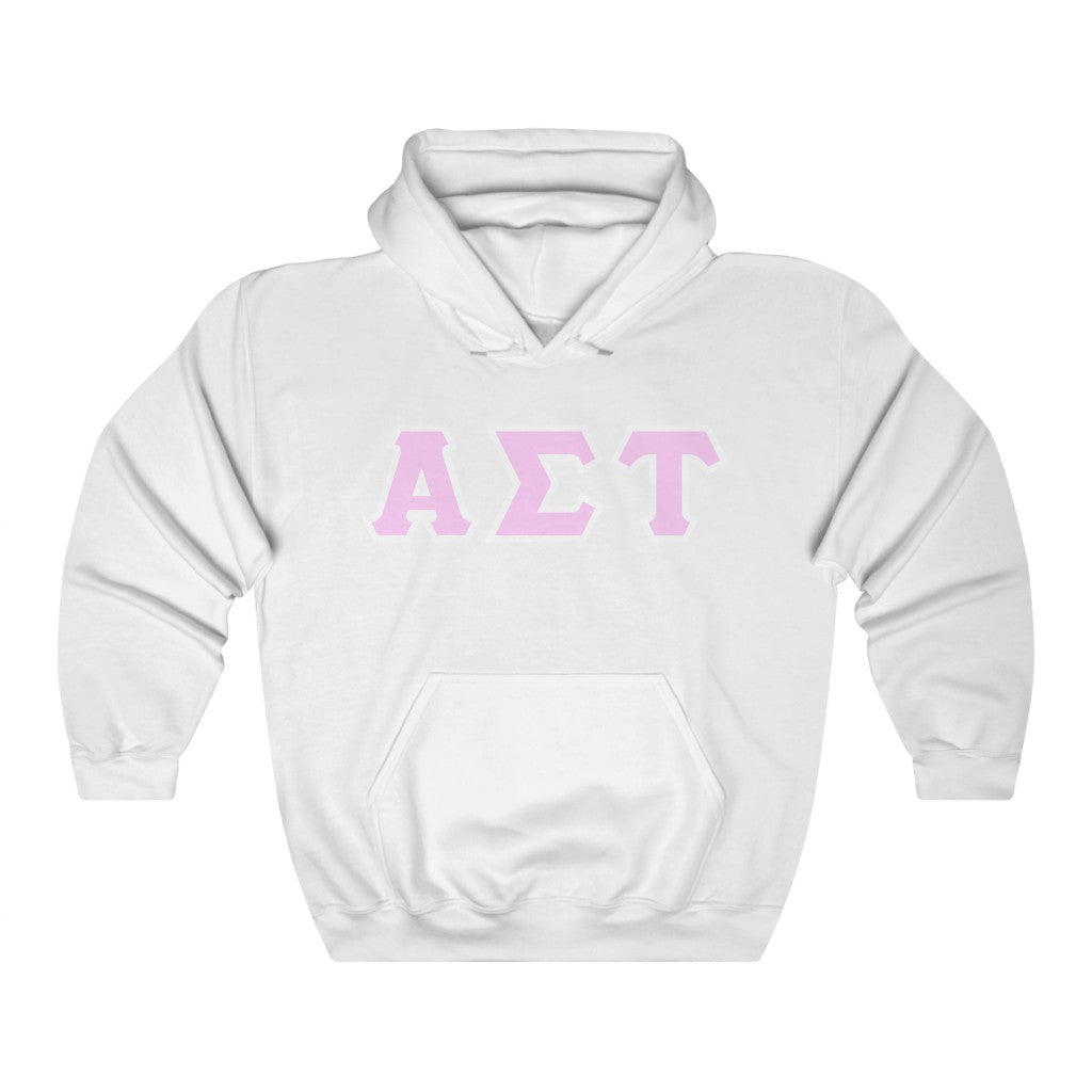 AST Printed Letters | Light Pink with White Border Hoodie