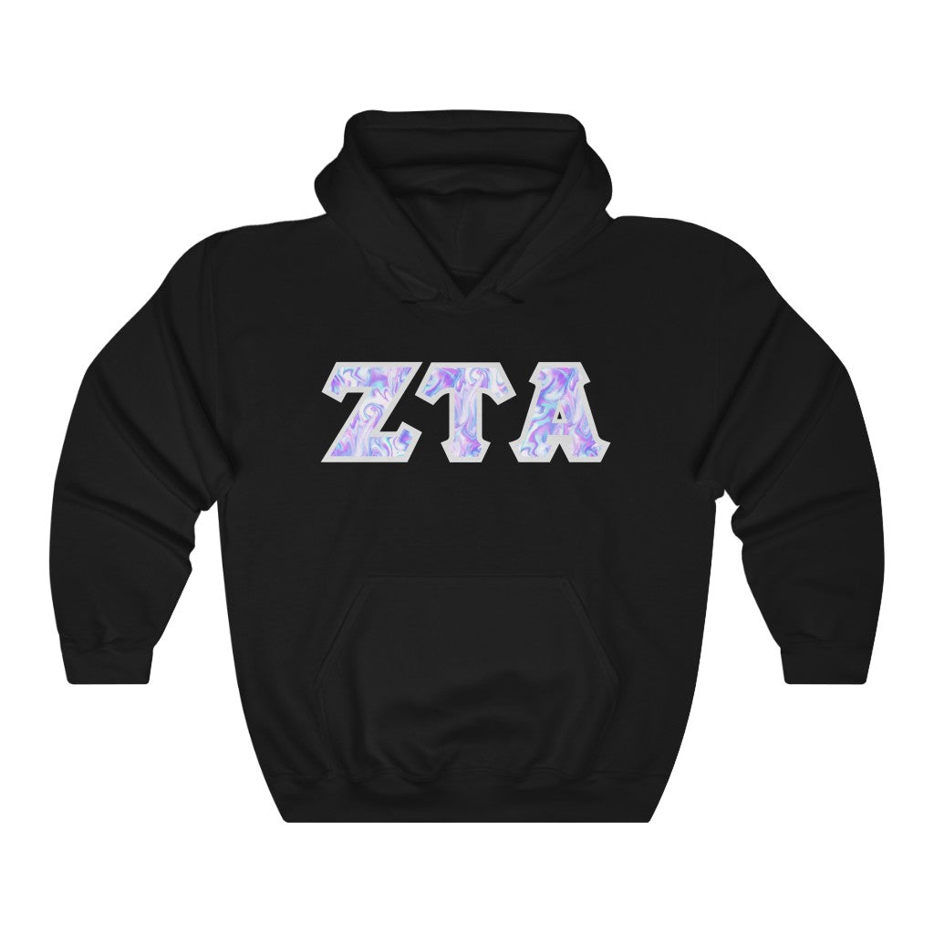 ZTA Printed Letters | Cotton Candy Tie-Dye Hoodie