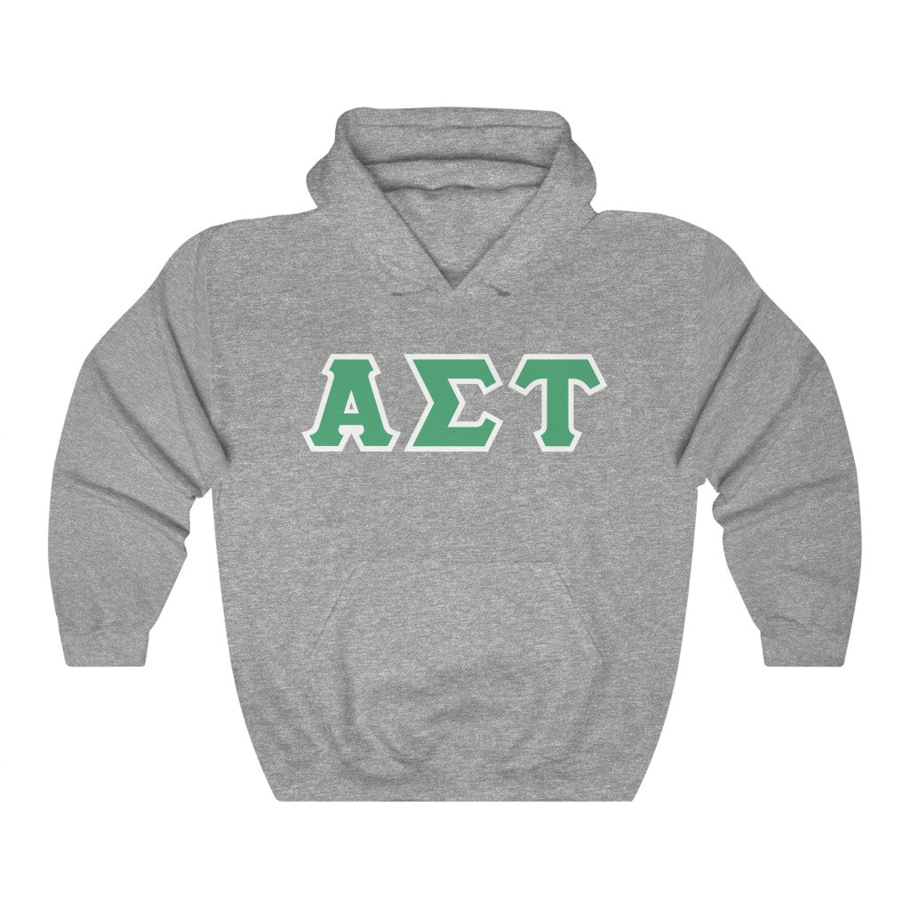 AST Printed Letters | Green with White Border Hoodie