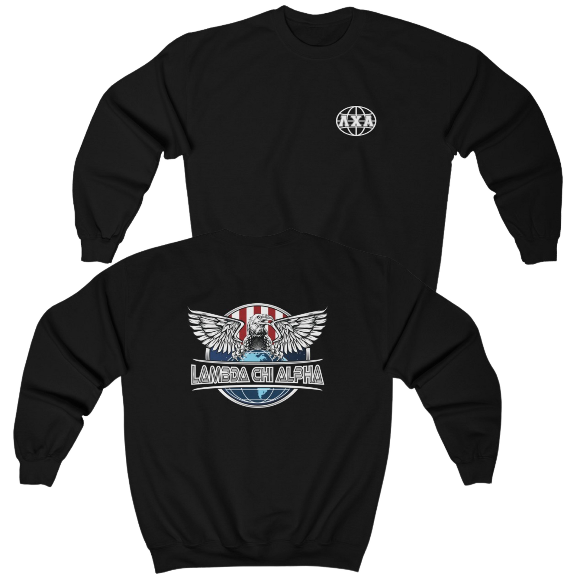 Black Lambda Chi Alpha Graphic Crewneck Sweatshirt | The Fraternal Order | Lambda Chi Alpha Fraternity Shirt