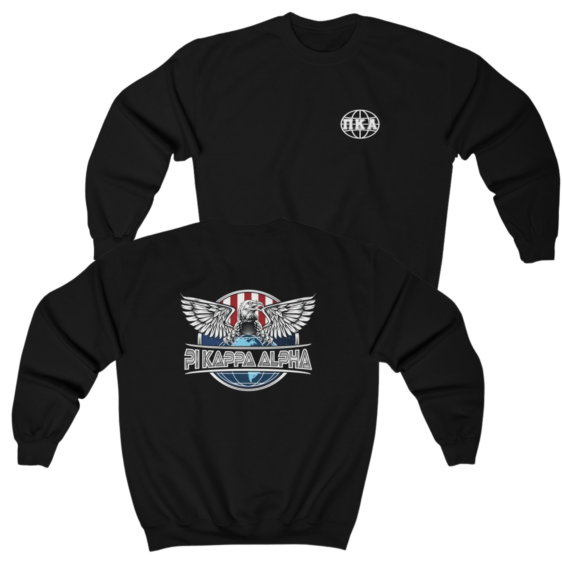 Black Pi Kappa Alpha Graphic Crewneck Sweatshirt | The Fraternal Order | Pi kappa alpha fraternity shirt