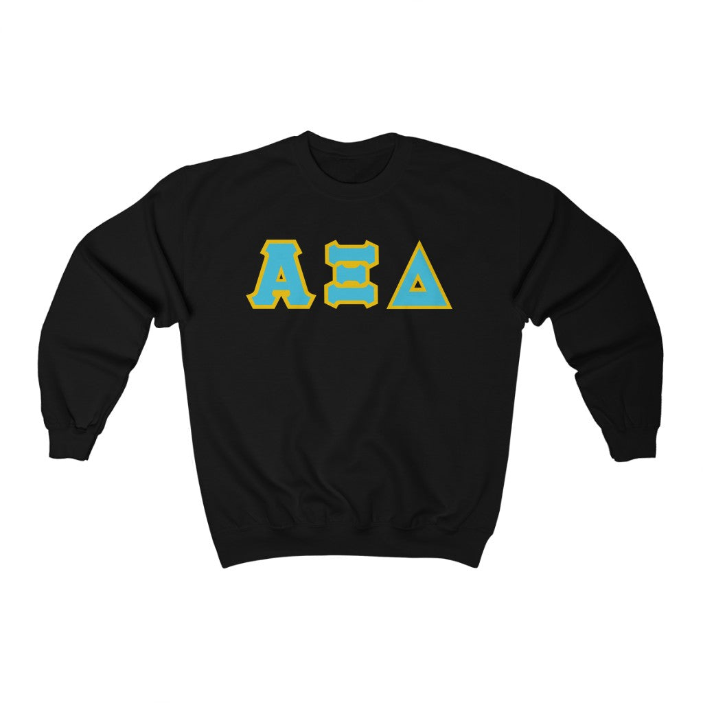 AXiD Printed Letters | Betxi Blue with Gold Border Crewneck