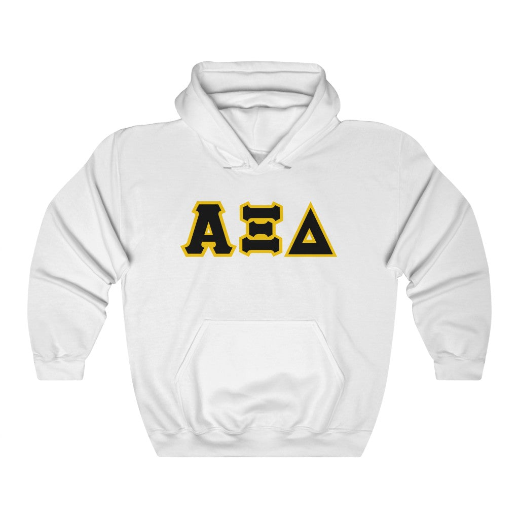 AXiD Print Letters | Black with Quill Gold Border Hoodie