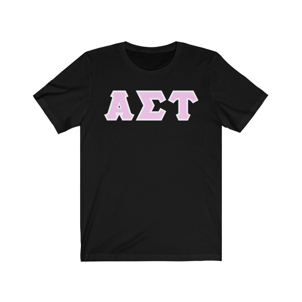 AST Printed Letters | Light Pink with White Border T-Shirt