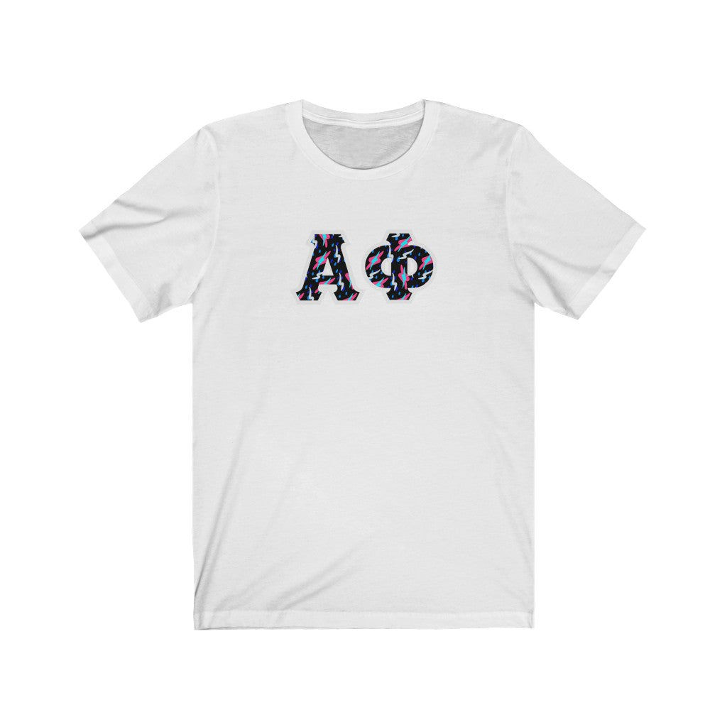 Alpha Phi Printed Letters | Bayside Black T-Shirt