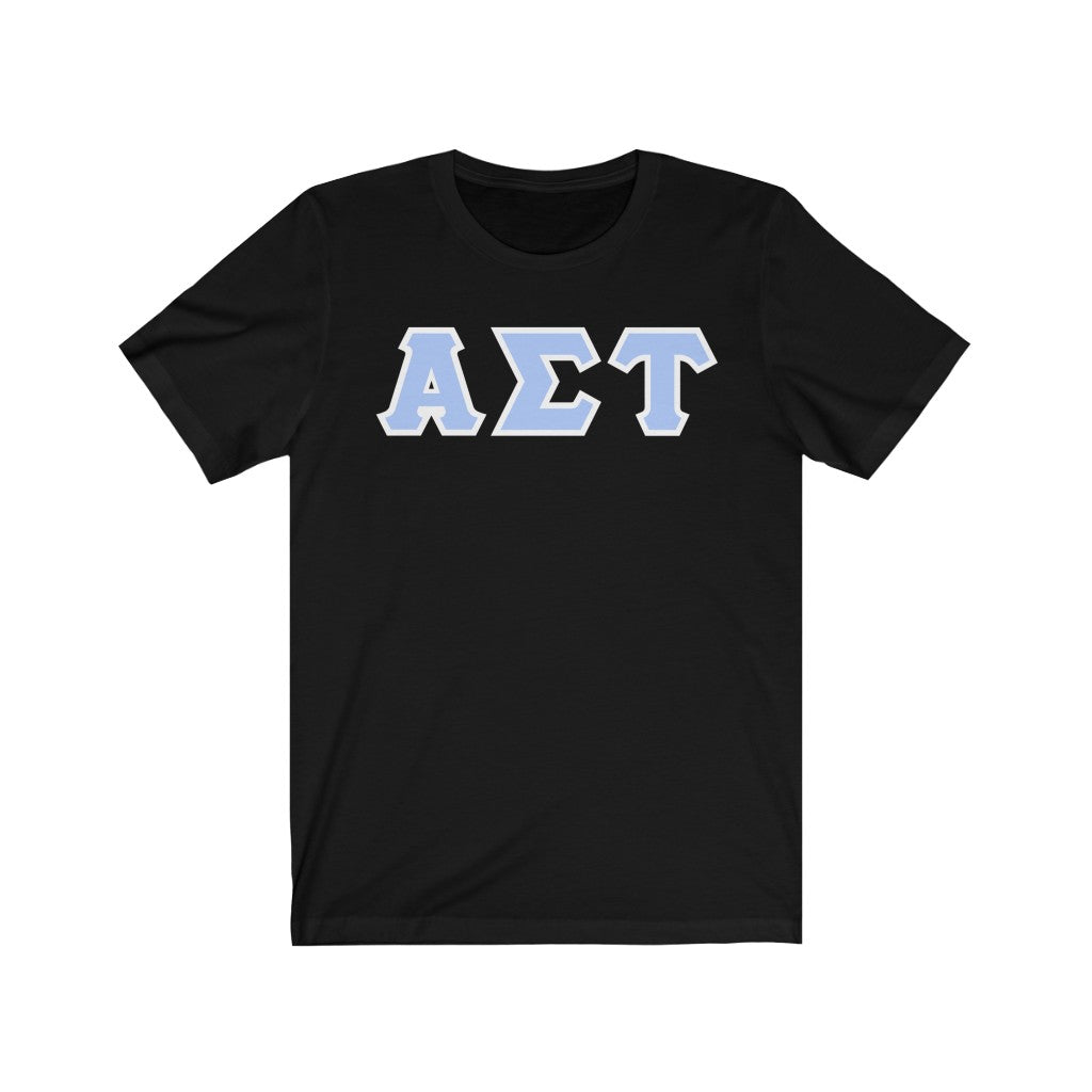 AST Printed Letters | Light Blue with White Border T-Shirt