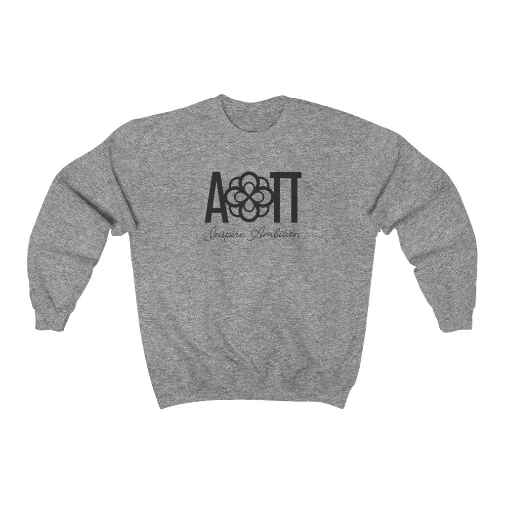 Alpha Omicron Pi Graphic Crewneck Sweatshirt | Infinity Rose Letters - Tagline