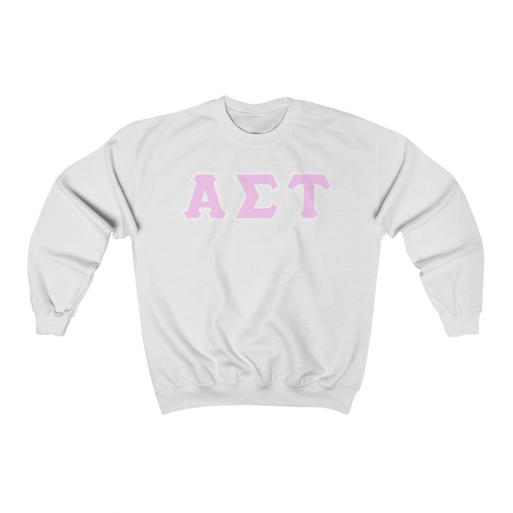 AST Printed Letters | Light Pink with White Border Crewnecks