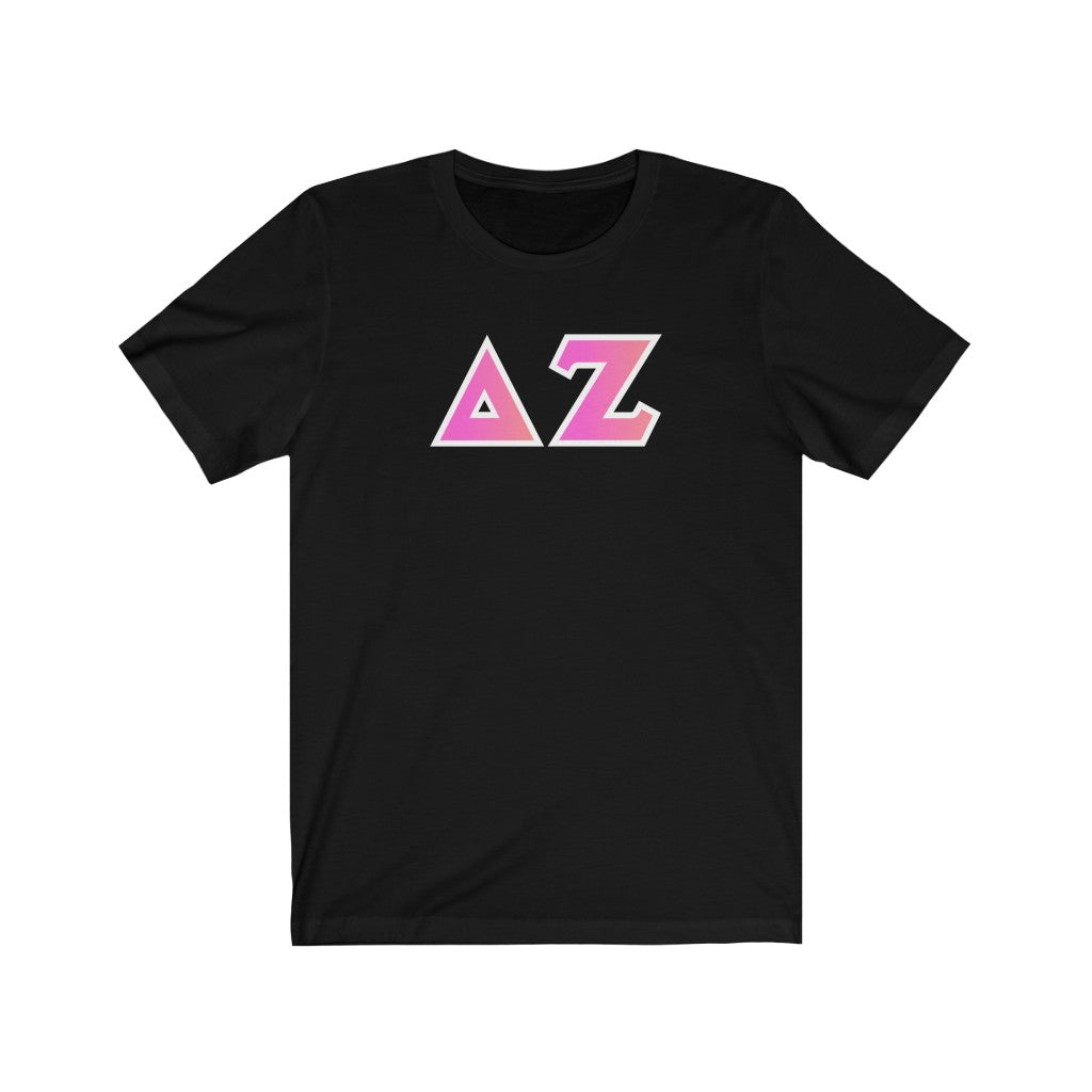 Delta Zeta Printed Letters | Bubble Gum T-Shirt