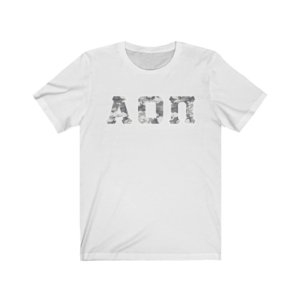 AOII Printed Letters | Winter Camo T-Shirt