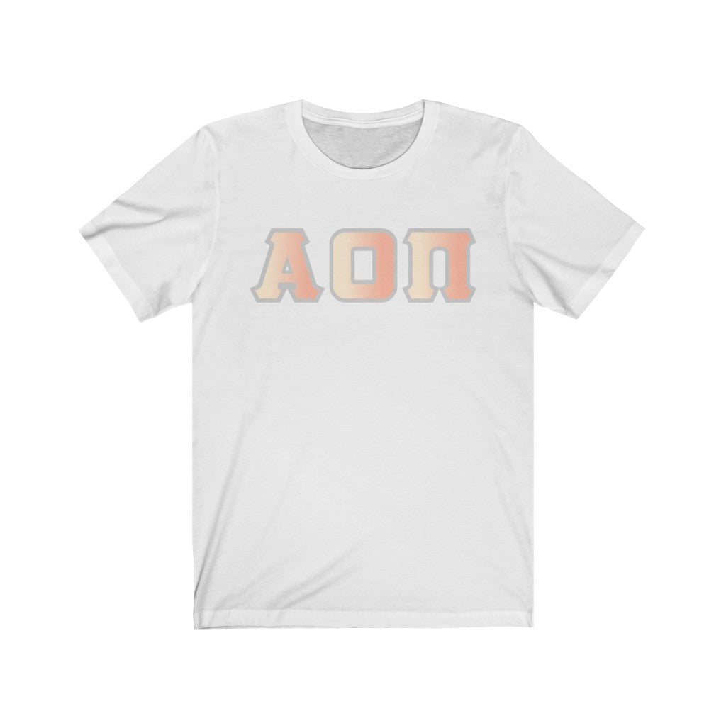 AOII Printed Letters | Peach Sunrise T-Shirt