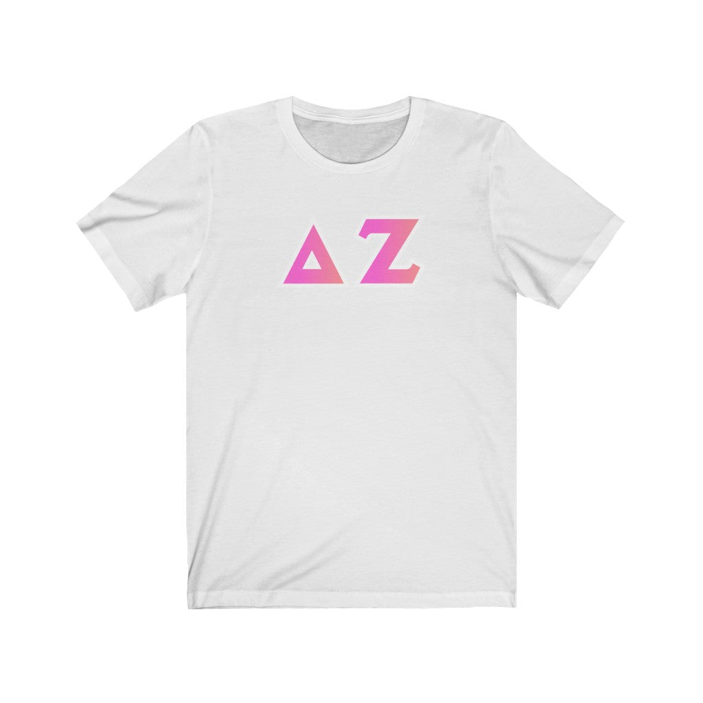 Delta Zeta Printed Letters | Bubble Gum T-Shirt