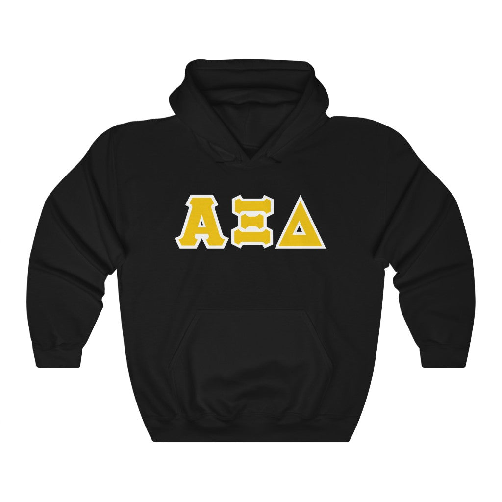 AXiD Printed Letters | Quill Gold & White Border Hoodie