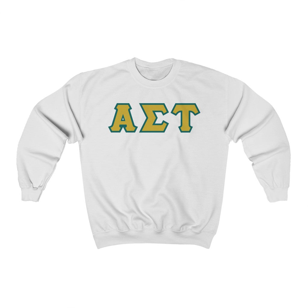 AST Printed Letters | Gold with Emerald Border Crewnecks