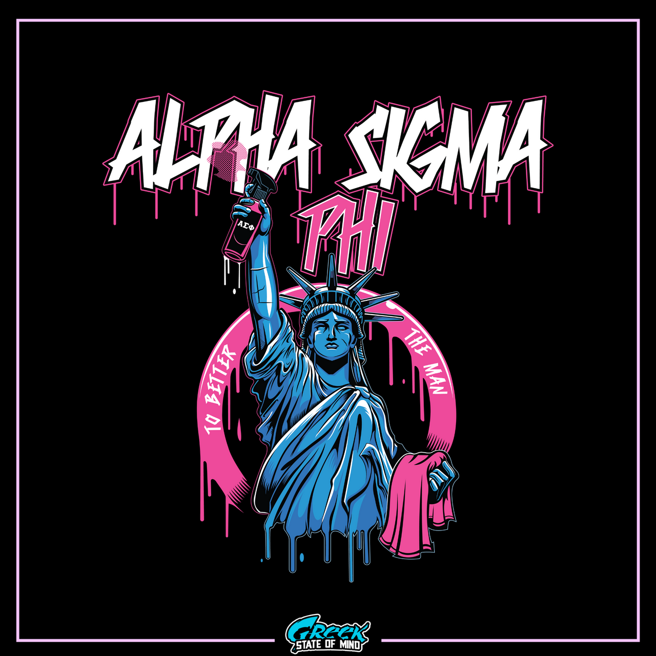 Alpha Sigma Phi Graphic T-Shirt | Liberty Rebel | Alpha Sigma Phi Fraternity Shirt  design 