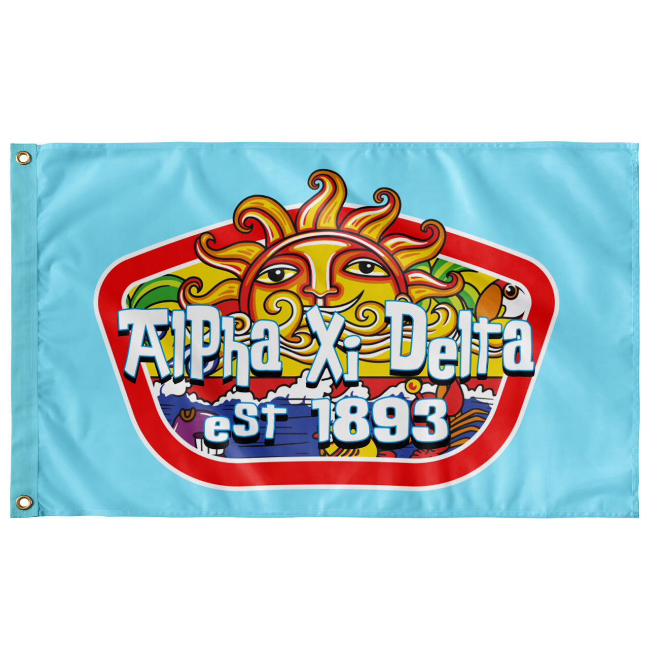 Alpha Xi Delta Flag | Summer Sol | 3' x 5' AXiD Flag for Dorms, Sorority Houses, On campus Events