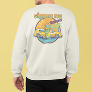 White Sigma Nu Graphic Crewneck Sweatshirt | Cool Croc | Sigma Nu Clothing, Apparel and Merchandise back model