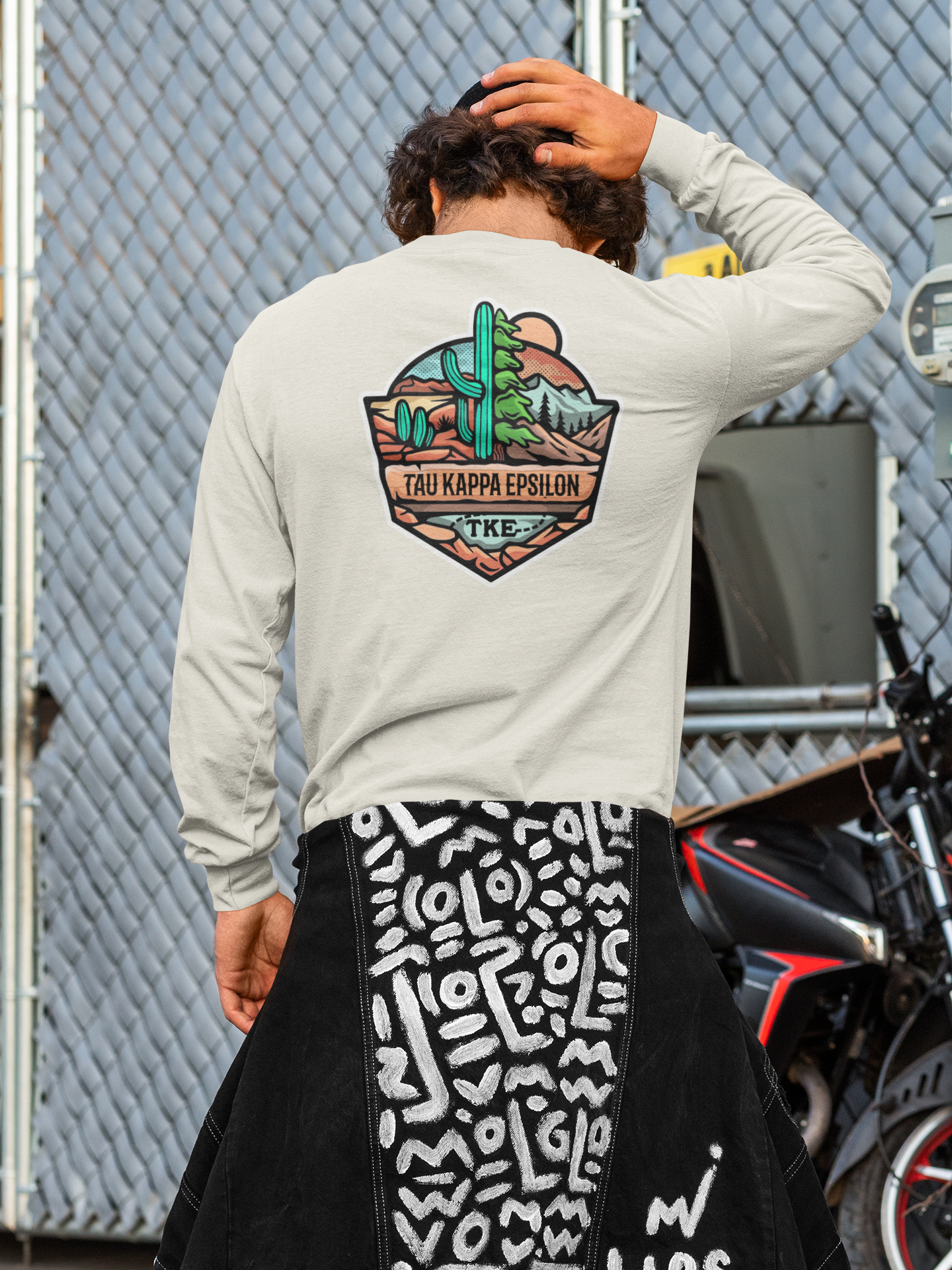 Tau Kappa Epsilon Graphic Long Sleeve T-Shirt | Desert Mountains | TKE Clothing and Merchandise 
