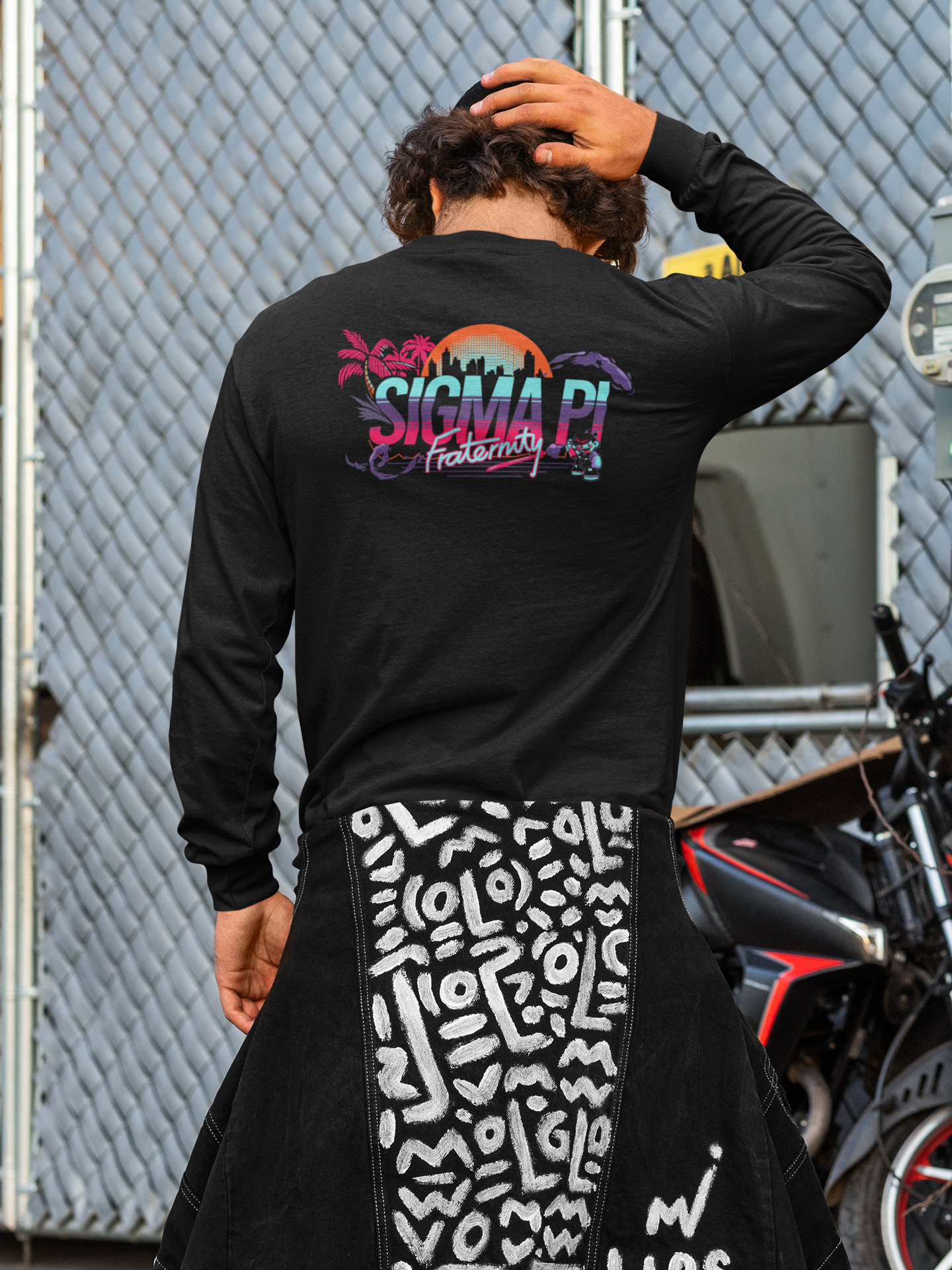Sigma Pi Graphic Long Sleeve | Jump Street | Sigma Pi Apparel and Merchandise model 