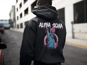 Alpha Sigma Phi Graphic Hoodie | Liberty Rebel | Alpha Sigma Phi Fraternity Shirt  black model 
