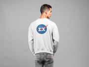 White Sigma Chi Graphic Crewneck Sweatshirt | Nasa 2.0 | Sigma Chi Fraternity Apparel back model 