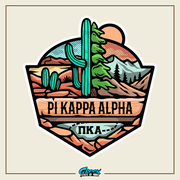 Pi Kappa Alpha Graphic Crewneck Sweatshirt | Desert Mountains | Pi kappa alpha fraternity shirt design